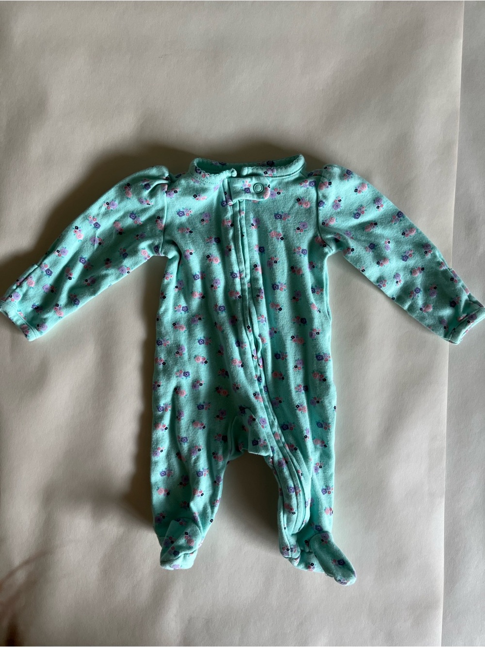 Carter’s Baby Girls' Mint Floral Footed One-Piece